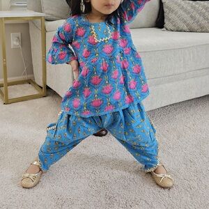 Indian Dhoti Set for Toddler Girl (2-3T)